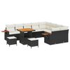 vidaXL Havesofa S&aelig;t 12 pcs Sort polyrattan