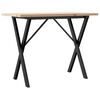 vidaXL spisebord 100x50x75,5 cm X-stel massivt fyrretr&aelig; og st&aring;l