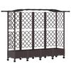 vidaXL H&aelig;vet Bed med Trellis og Tag Brun 203,5 x 40 x 129 cm PP