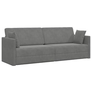 vidaXL Gulvsovesofa M&oslash;rkegr&aring; 213 x 70 x 77 cm Fl&oslash;jl
