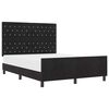 vidaXL Box spring seng med hovedg&aelig;rde Sort 140 x 200 cm Fl&oslash;jl