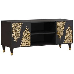 vidaXL TV-skab Sort 105 x 33 x 46 cm Massivt mangotr&aelig;