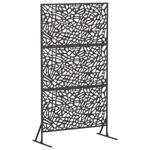 vidaXL Privatlivssk&aelig;rm 100 x 50 x 180 cm St&aring;l Sort