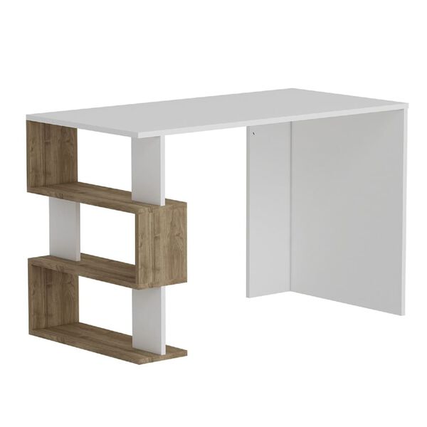 Homemania computerbord Patara 120x60x75 cm hvid og valn&oslash;dfarvet