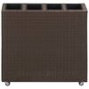 vidaXL h&aelig;vet plantekasse med 4 krukker 80x22x79 cm polyrattan brun