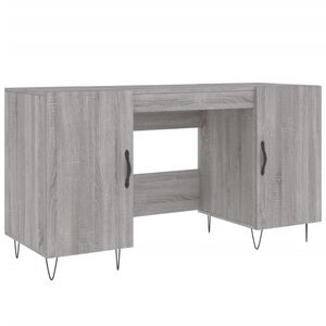 vidaXL skrivebord 140x50x75 cm konstrueret tr&aelig; gr&aring; sonoma-eg