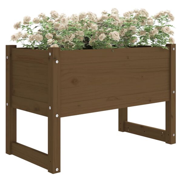 vidaXL plantekasse 78x40x52 cm massivt fyrretræ gyldenbrun