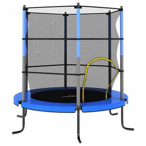 vidaXL trampolins&aelig;t med sikkerhedsnet 140x160 cm rund bl&aring;
