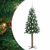 vidaXL Slankt Juletr&aelig; Gr&oslash;n 150 cm PVC og Massiv Fyrretr&aelig;