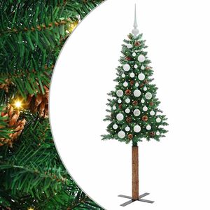 vidaXL Slankt Juletr&aelig; Gr&oslash;n 150 cm PVC og Massiv Fyrretr&aelig;