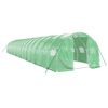 vidaXL drivhus med st&aring;lstel 48 m&sup2; 16x3x2 m gr&oslash;n