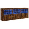 vidaXL sk&aelig;nk med LED-lys 181,5x37x67cm r&oslash;get egetr&aelig;sfarve