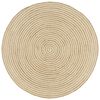 vidaXL h&aring;ndlavet jutet&aelig;ppe med spiraldesign 150 cm hvid