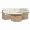 vidaXL Havesofa S&aelig;t med pude 5 pcs Beige polyrattan