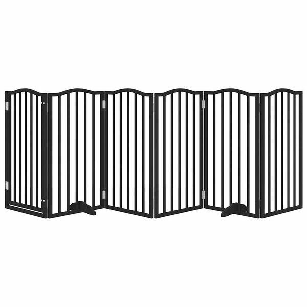 vidaXL hundel&aring;ge med d&oslash;r 6 paneler 300 cm foldbar poppeltr&aelig; sort