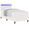 vidaXL LED Box Spring Bed Creme og hvid 100 x 200 cm Velourstof