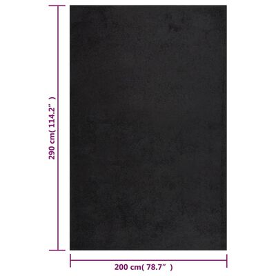 vidaXL shaggy gulvtæppe 200x290 cm høje luv sort