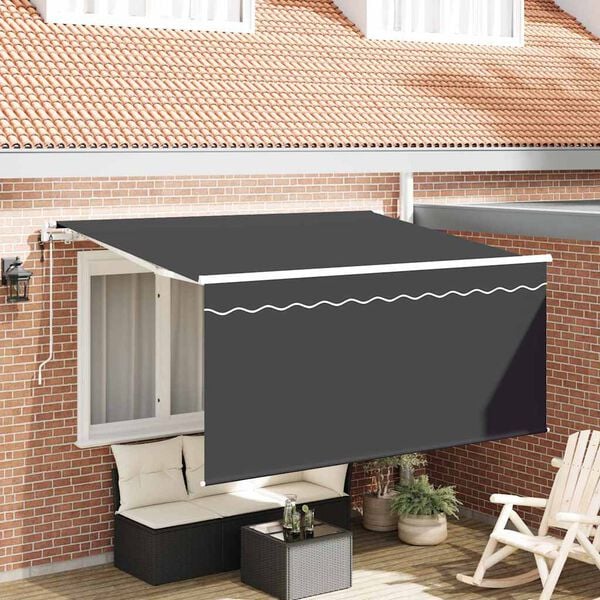 vidaXL Utr&aelig;kkelig Markise Antracit 300 x 200 cm Polyester og Aluminium