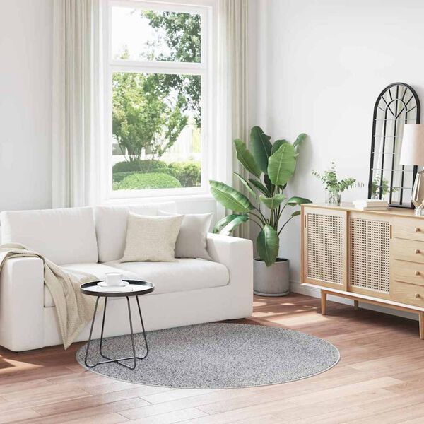 vidaXL Anti-slip Shaggy t&aelig;ppe Gr&aring; 160 x 160 cm PP