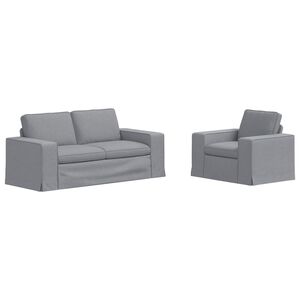 vidaXL Sofa S&aelig;t 2 stk. Lysegr&aring; Stof