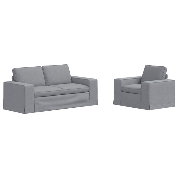 vidaXL Sofa 2 pcs Lysegr&aring; 182 x 80 x 82 cm Stof