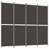 vidaXL 4-panels rumdeler 200x220 cm stof brun
