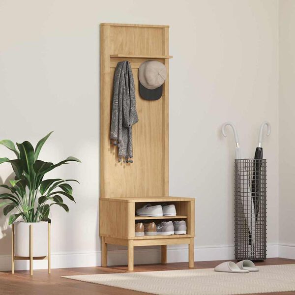 vidaXL Gangskab FLORO Voks brun 50 x 40 x 158 cm Massivt fyrretr&aelig;