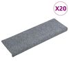 vidaXL trappem&aring;tter selvkl&aelig;bende 20 stk. 65x21x4 cm lysegr&aring; rektangul&aelig;r kant