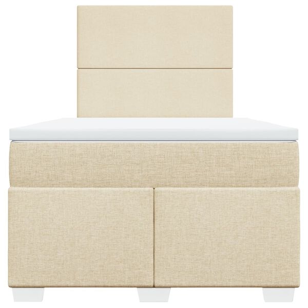 vidaXL kontinentalseng med madras 120x190 cm stof cremefarvet