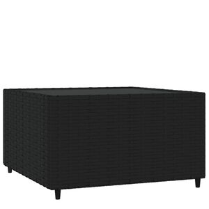 vidaXL havebord 50x50x30 cm firkantet polyrattan sort