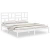 vidaXL sengeramme 200x200 cm massivt tr&aelig; hvid