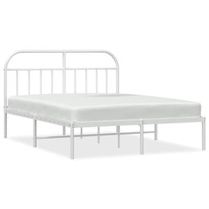 vidaXL sengeramme med sengegavl 180x200 cm metal hvid