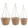 vidaXL S&oslash;gr&aelig;s Planterkurve 3 pcs Naturfarvet &Oslash;26 x 19 cm 100% S&oslash;gr&aelig;s