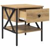 vidaXL Sengebord artisan eg 40 x 42 x 45 cm Laminat tr&aelig; og metal