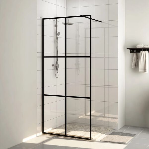 vidaXL brusev&aelig;g 115x195 cm klart sikkerhedsglas sort