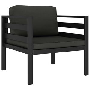 vidaXL sofastol 2 stk. med hynder aluminium antracitgr&aring;