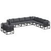 vidaXL Havesofa S&aelig;t 10 stk. Sort Aluminium