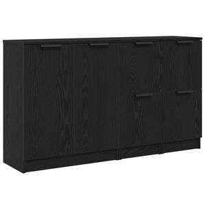 vidaXL Sideboard 3 pcs Sort eg Konstrueret tr&aelig;
