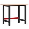 vidaXL arbejdsb&aelig;nk 100x60x81,5 cm massivt b&oslash;getr&aelig; rektangul&aelig;r