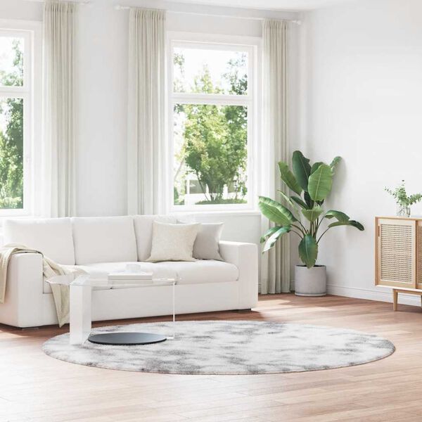 vidaXL shaggy gulvt&aelig;ppe NAVARRA 240x240 cm h&oslash;je luv polyester s&oslash;lvgr&aring;