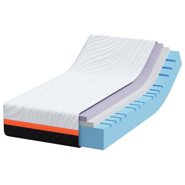 vidaXL Madras Hvid og Gr&aring; 80 x 160 cm Jacquard stof