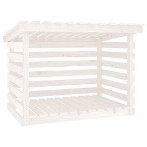 vidaXL br&aelig;ndestativ 108x73x79 cm massivt fyrretr&aelig; hvid