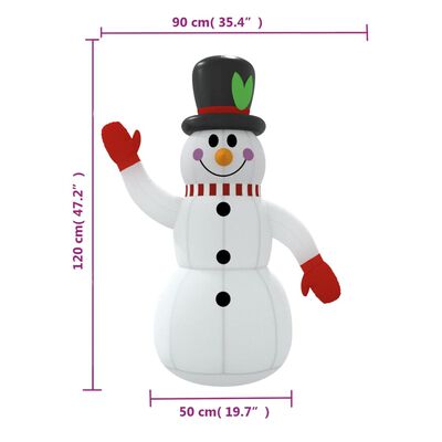 vidaXL oppustelig snemand med LED'er 120 cm