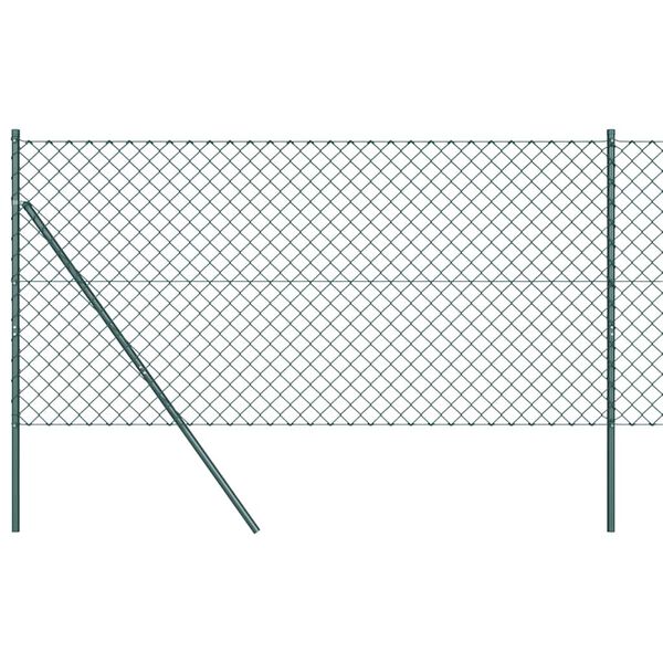 vidaXL Hegnsp&aelig;l Gr&oslash;n 10 x 1 m (60 x 60 mm net) St&aring;l og PVC
