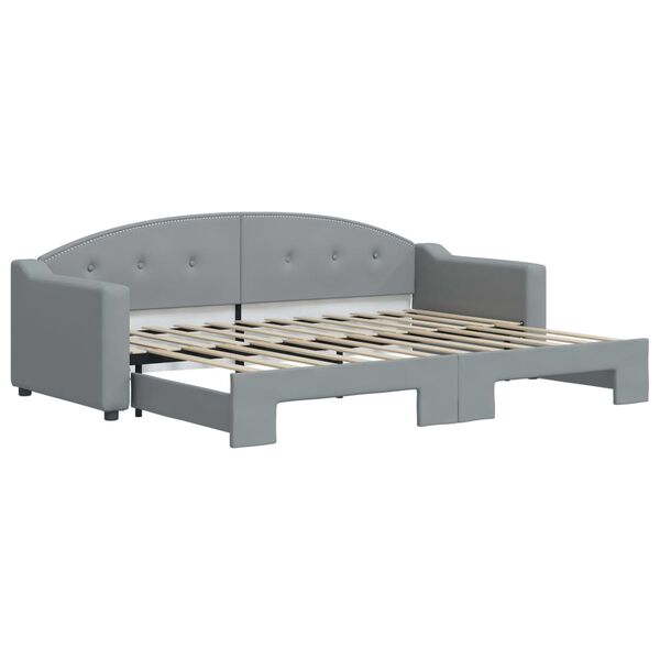 vidaXL daybed med udtr&aelig;k 80x200 cm stof lysegr&aring;