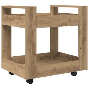 vidaXL Kontortrolley Artisan Egetr&aelig; 60 x 45 x 60 cm Konstrueret tr&aelig;
