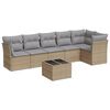 vidaXL sofas&aelig;t til haven 7 dele med hynder polyrattan beige