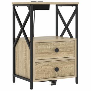 vidaXL Natskab med skuffe Sonoma eg 40 x 31 x 60 cm Konstrueret tr&aelig;