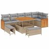 vidaXL Havesofa S&aelig;t 11 stk. 9-Antal s&aelig;der Beige og lys gr&aring; polyrattan