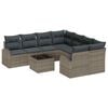vidaXL Havesofa S&aelig;t 9 stk. Gr&aring; polyrattan